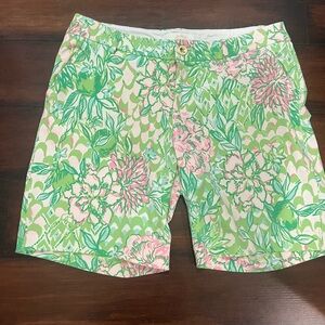 Lilly Pulitzer Floral Green and Pink Shorts